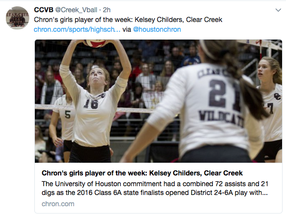 Childers volleyball player of the week:Houston Chronicle