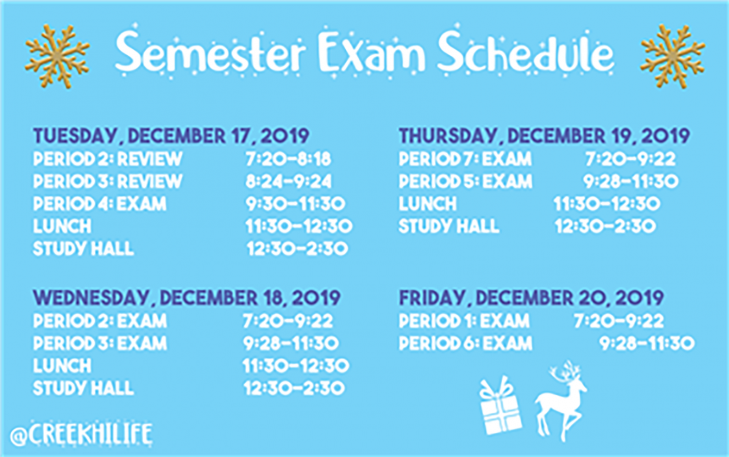 1st-semester-exam-schedule-2019-creek-hilife