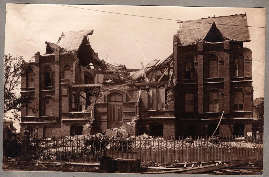 The St. Marys Orphanage after the 1900 Storm. 